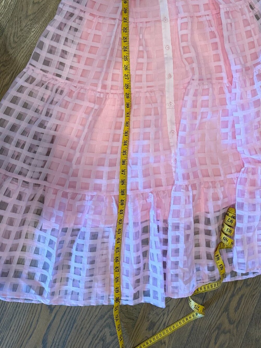 English Factory Gridded Organza Tiered Maxi Dress - Picture 4 of 7